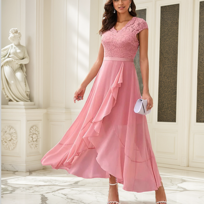 Zavando –✨ Glitzerndes V-Ausschnitt Partykleid ✨