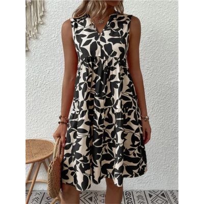 Sommerkleid Mit Blätter Print Für Damen | Mini