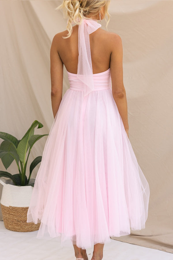 Elegantes Neckholderkleid Für Damen | Midi
