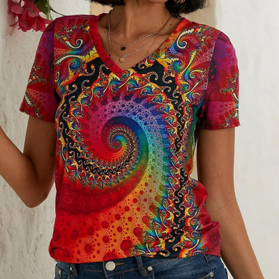 Sommertop Mit V Ausschnitt Für Damen | Kurze Ärmel