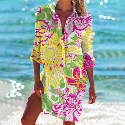 Mehrfarbiges Sommer Strandkleid Für Damen | Mini