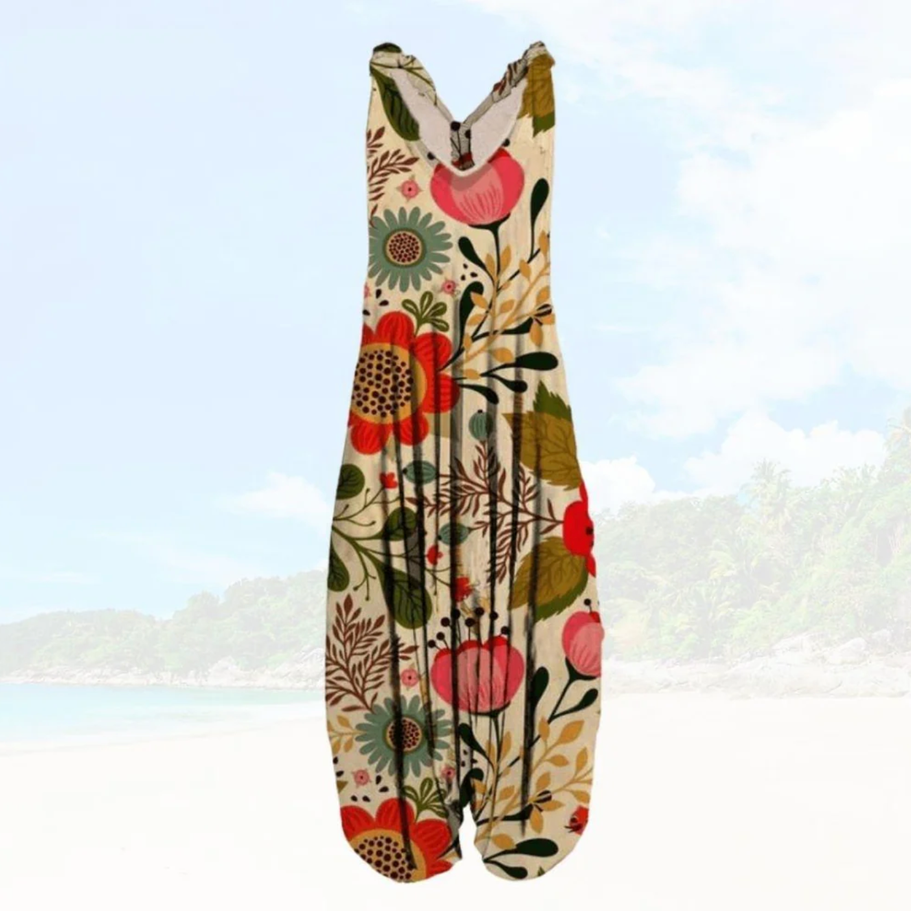 Zavando – Overall mit weitem Bein im Boho-Stil