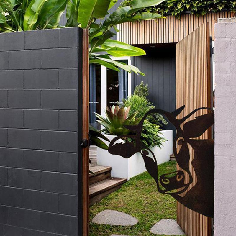 Metall-Kunstwerk für den Garten im Freien, Bauernhof, guckende Ziege, Innendekoration