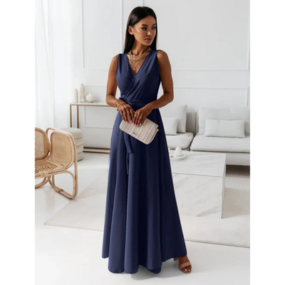 Wickelkleid Mit V ausschnitt Und Ärmeln Für Damen | Maxi