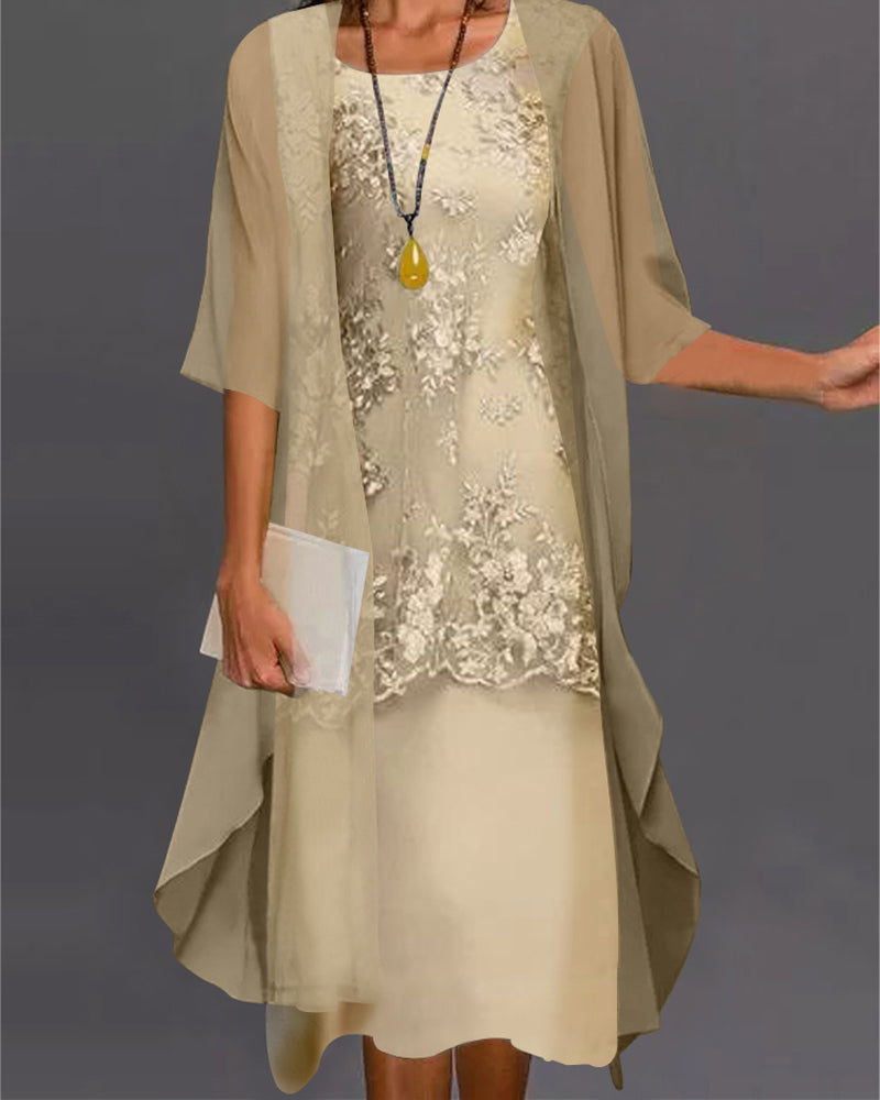 Zweiteiliges Minikleid Mit Blumenmuster Für Damen | Set