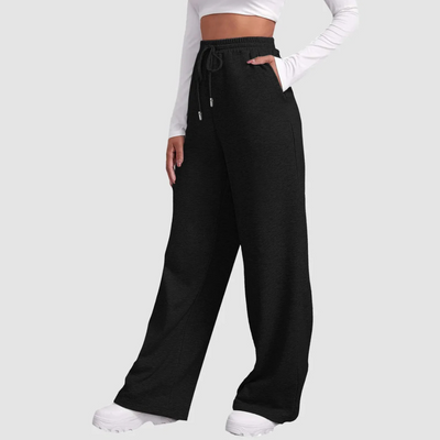 Damen Weit Bein Hochtaillierte Jogger Hose | Lockerer Schnitt