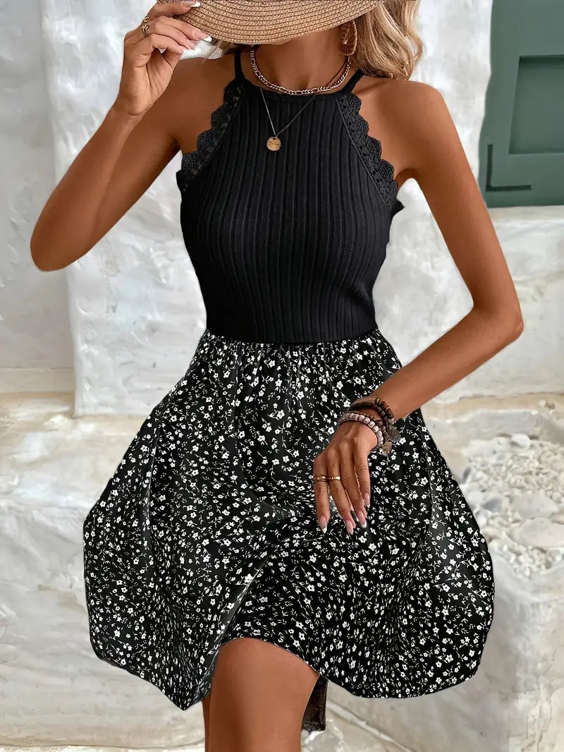 Zavando – Neckholderkleid aus Baumwollstrick