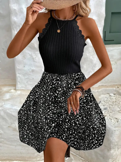 Zavando – Neckholderkleid aus Baumwollstrick