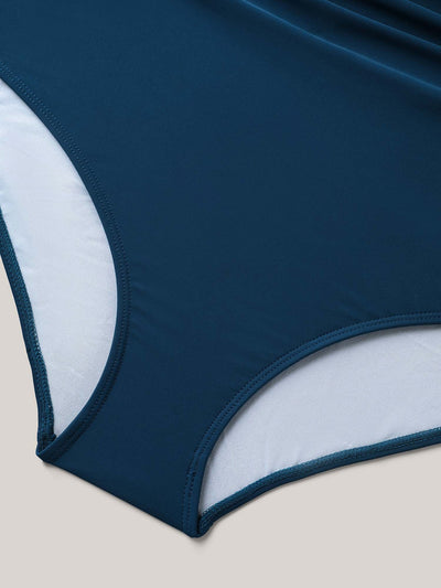 Zavando Einteiler-Badeanzug mit Wickelausschnitt und Gürtel