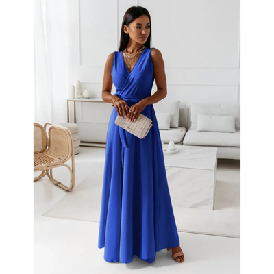 Wickelkleid Mit V ausschnitt Und Ärmeln Für Damen | Maxi