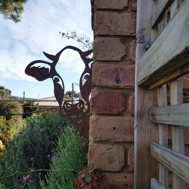 Metall-Kunstwerk für den Garten im Freien, Bauernhof, guckende Ziege, Innendekoration