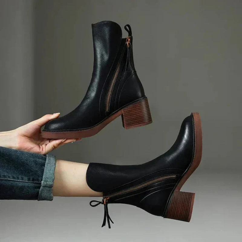 Damenstiefel Mit Reißverschluss In Knöchellänge | Stilvoll