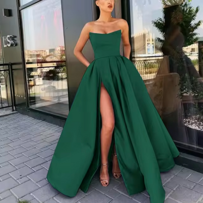 Trägerloses Elegantes Damen Ballkleid | Maxi