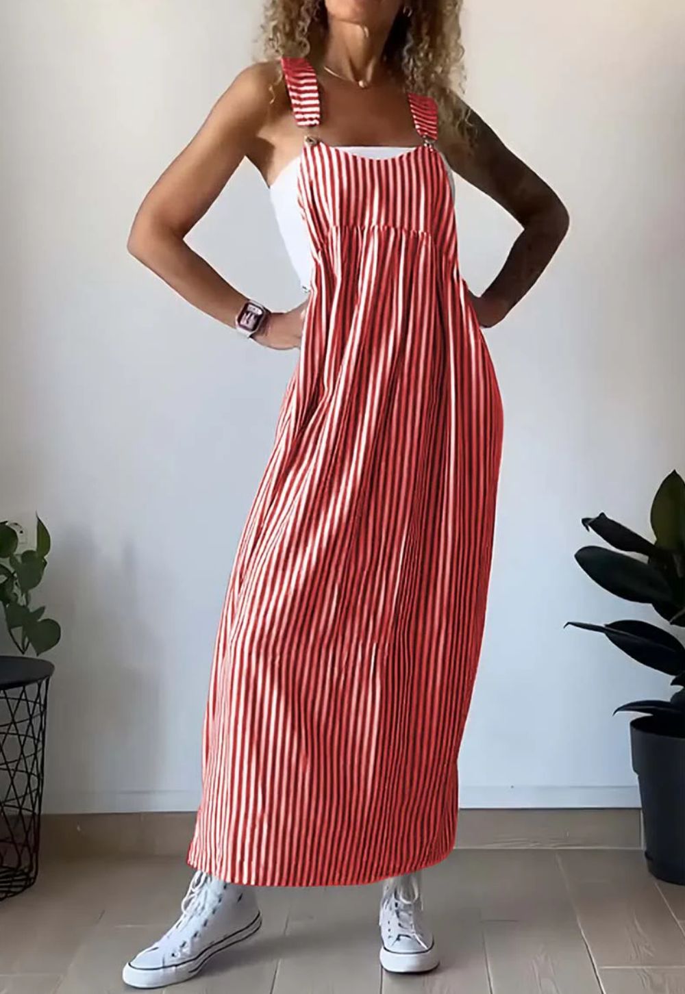 Zavando - Gestreiftes, lässiges Jumpsuit-Kleid