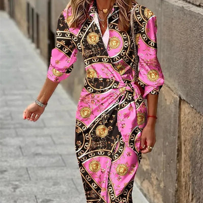 Wickelkleid Mit 3/4 Ärmeln Für Damen | Midi