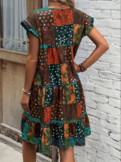 Zavando – Patchworkkleid im Bohème-Stil