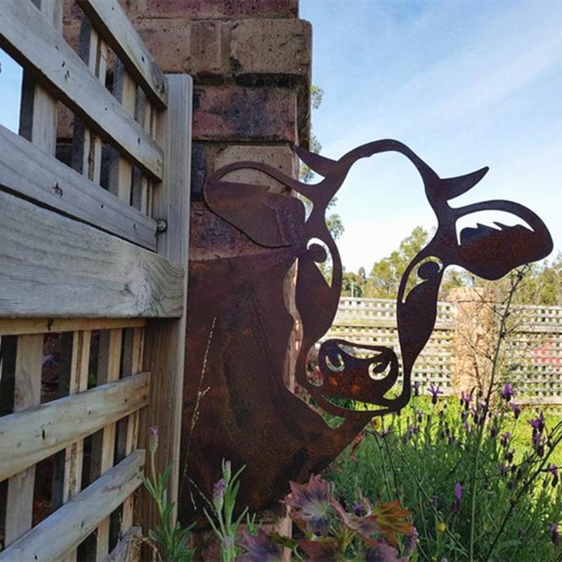 Metall-Kunstwerk für den Garten im Freien, Bauernhof, guckende Ziege, Innendekoration