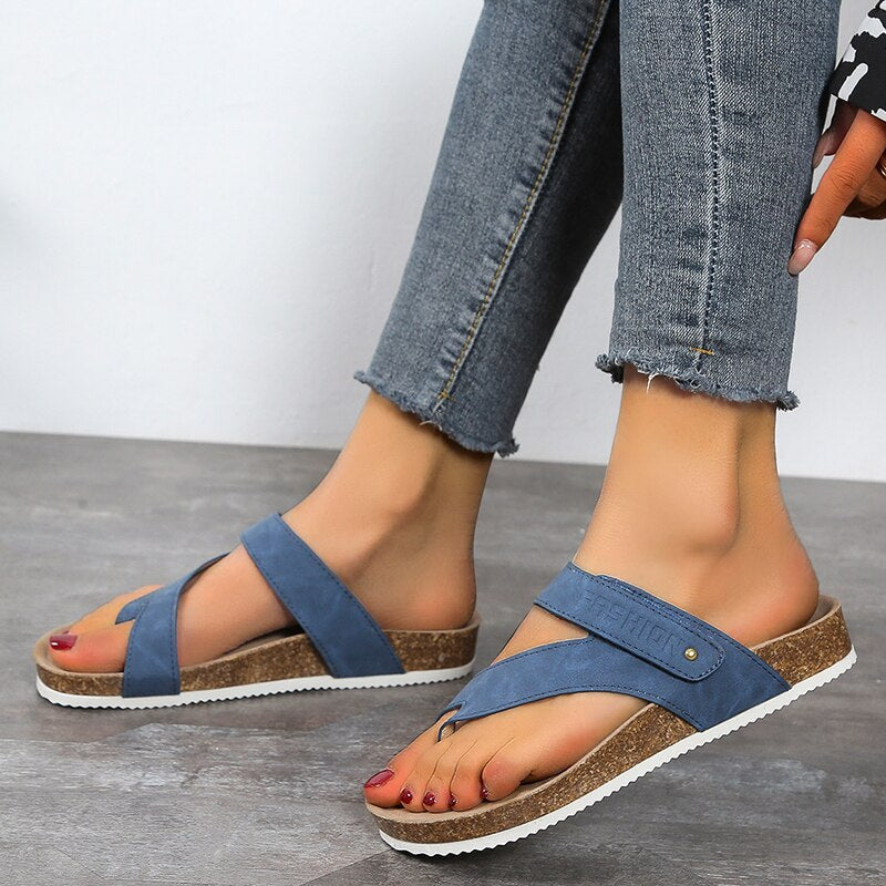 Zavando – Orthopädische Sandalen mit offener Zehenpartie und Korksohle