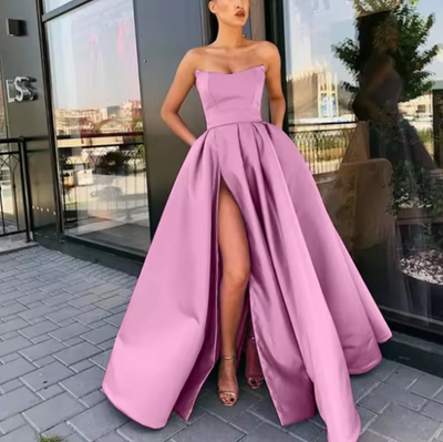 Trägerloses Elegantes Damen Ballkleid | Maxi