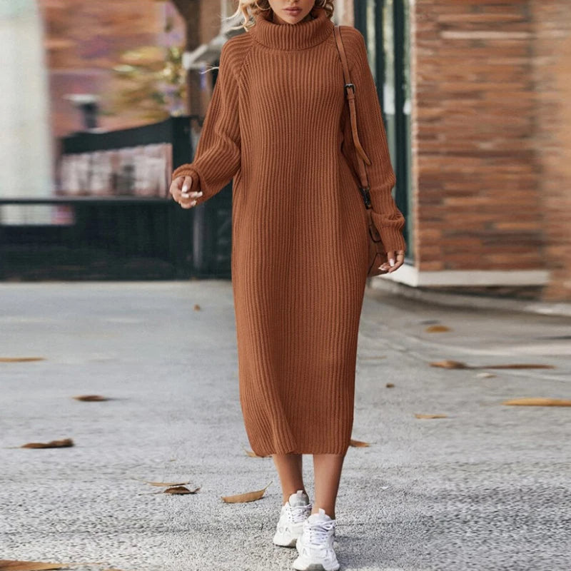 Rollkragenpulloverkleid Für Damen | Midi