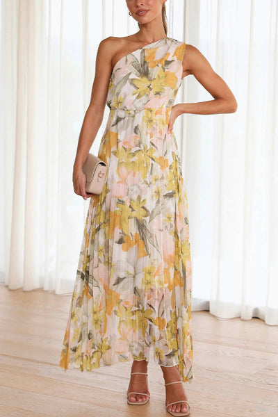 Schulterfreies Maxikleid Mit Blumenmuster Für Damen