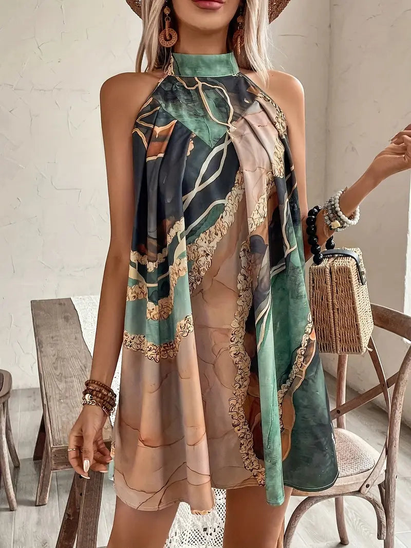 Zavando – Künstlerisches Neckholder-Minikleid