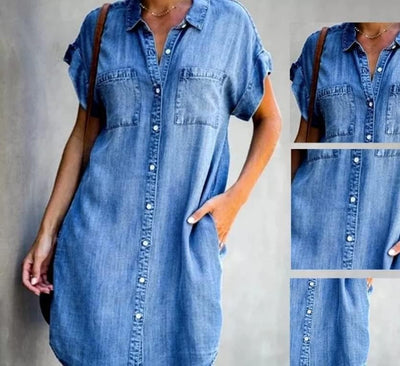 Zavando – Leichtes Button-Up Hemdblusenkleid