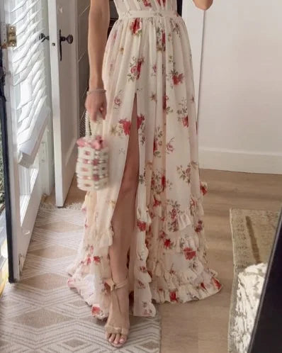 Sommerkleid Mit Blumendruck Für Damen | Maxi