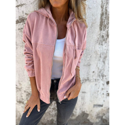 Damen Kapuzenjacke Mit Langen Ärmeln | Reissverschluss