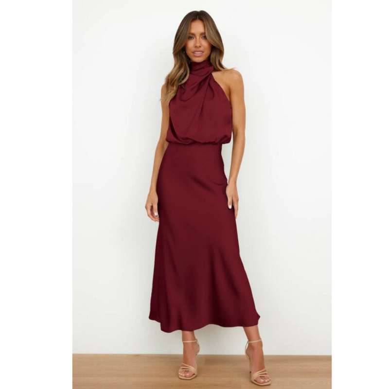 Atemberaubendes Halfter Abendkleid Für Damen | Midi