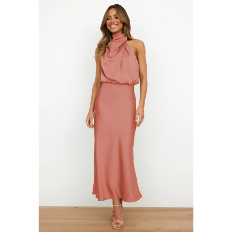 Atemberaubendes Halfter Abendkleid Für Damen | Midi