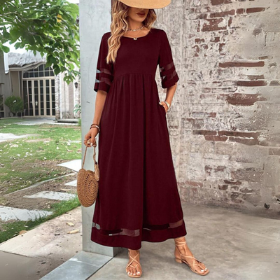 Damen Formelles Kleid Mit Rundhalsausschnitt | Midi