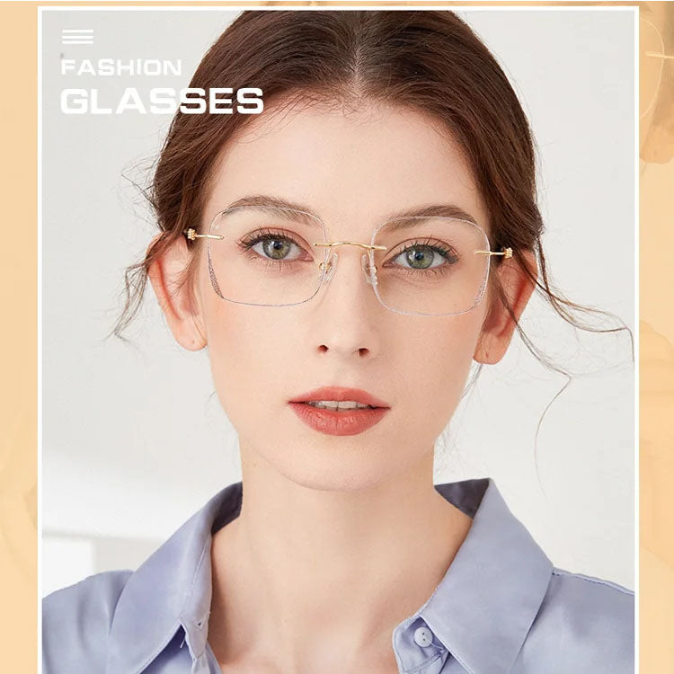 Fashion Randlose Anti-Blaulicht Myopie Brille