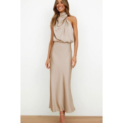 Atemberaubendes Halfter Abendkleid Für Damen | Midi
