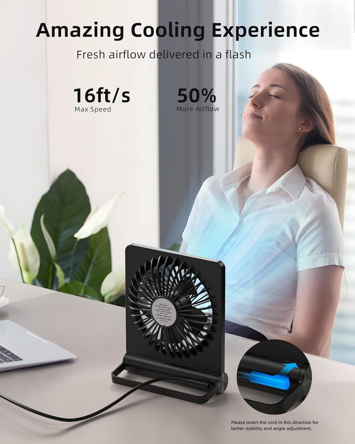 Starker Wind, ultraleiser kleiner Tischventilator