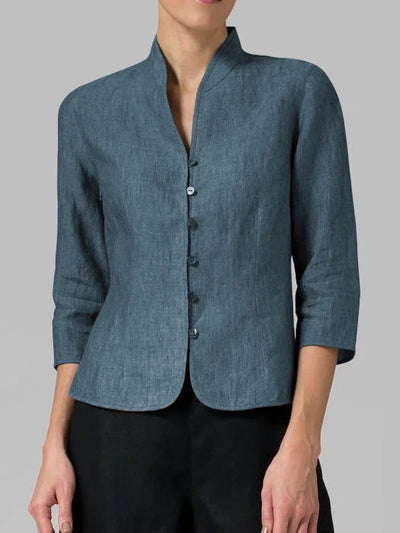 3/4 Bluse Mit Stehkragen Für Damen | Formell