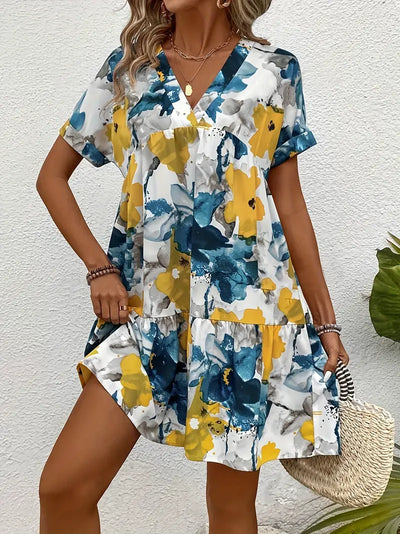 Zavando – Luftiges Minikleid mit Blumenmuster