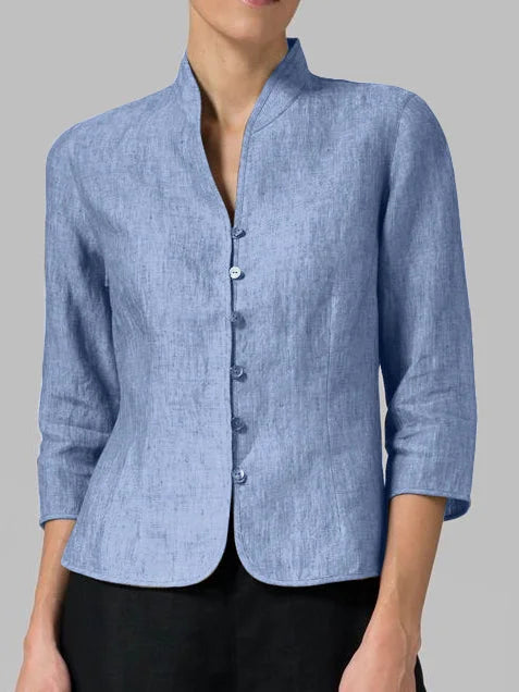 3/4 Bluse Mit Stehkragen Für Damen | Formell