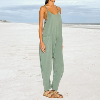 Ärmelloser Jumpsuit mit Taschen für Damen