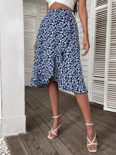 Zavando – Midirock mit Blumenmuster
