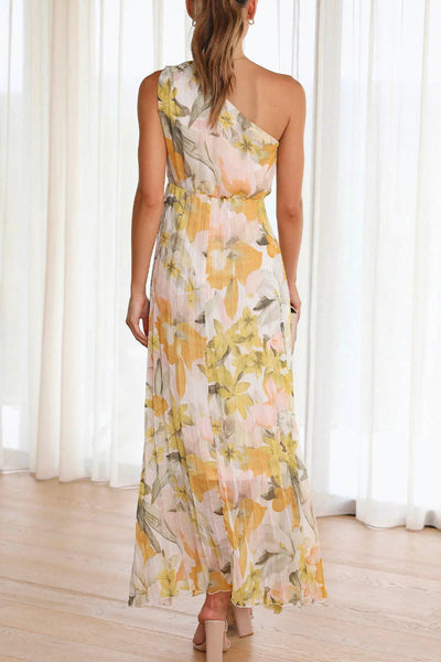 Schulterfreies Maxikleid Mit Blumenmuster Für Damen
