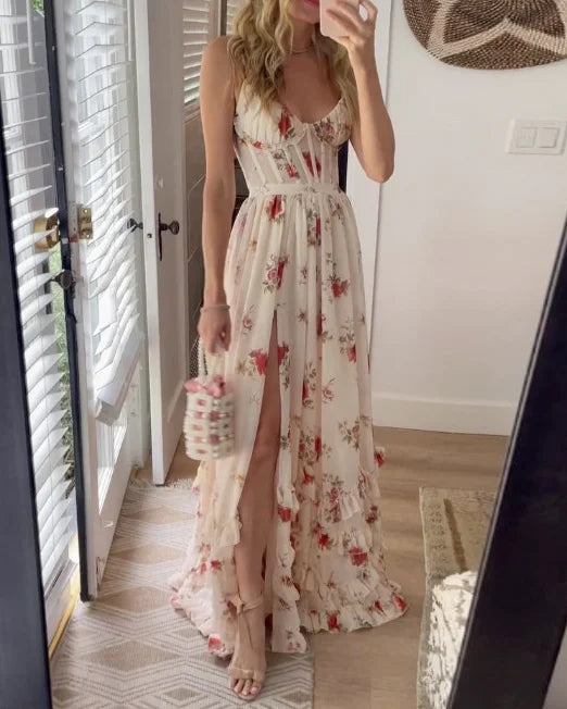 Sommerkleid Mit Blumendruck Für Damen | Maxi