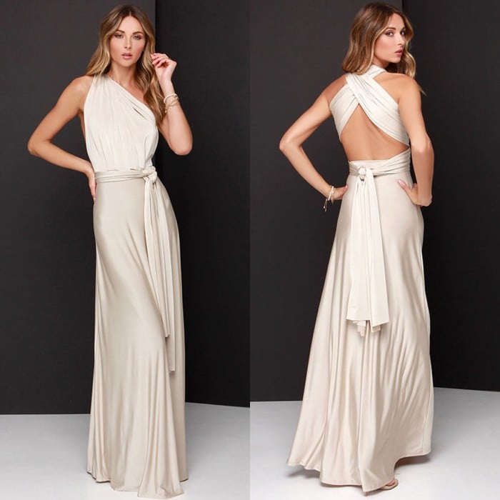 Ärmelloses Damen Maxikleid mit V-Ausschnitt für den Sommer