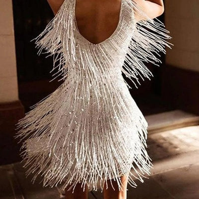Zavando – Minikleid mit glänzenden Fransen