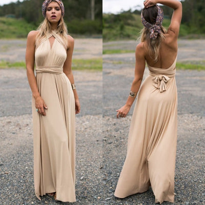 Ärmelloses Damen Maxikleid mit V-Ausschnitt für den Sommer