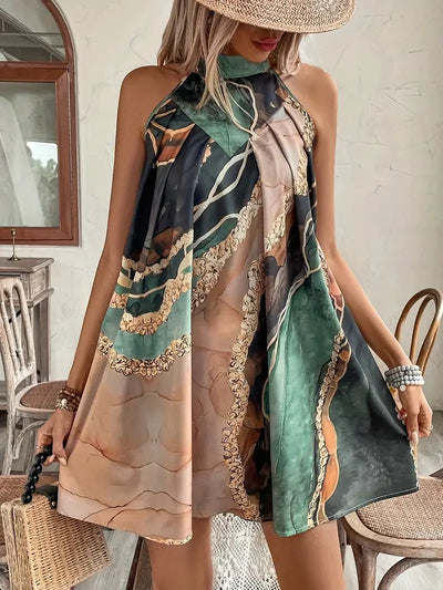 Zavando – Künstlerisches Neckholder-Minikleid