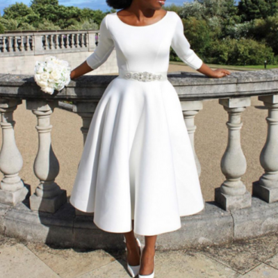 Elegantes Damen Hochzeitsgastkleid | Midi