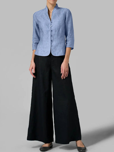 3/4 Bluse Mit Stehkragen Für Damen | Formell