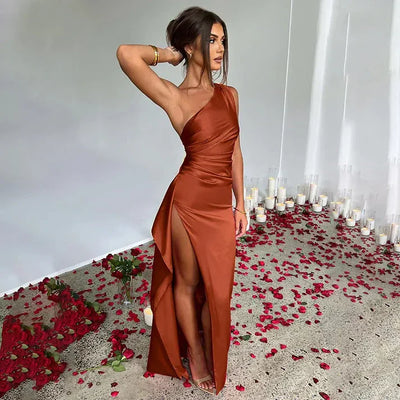 Zavando - Satin-Maxikleid