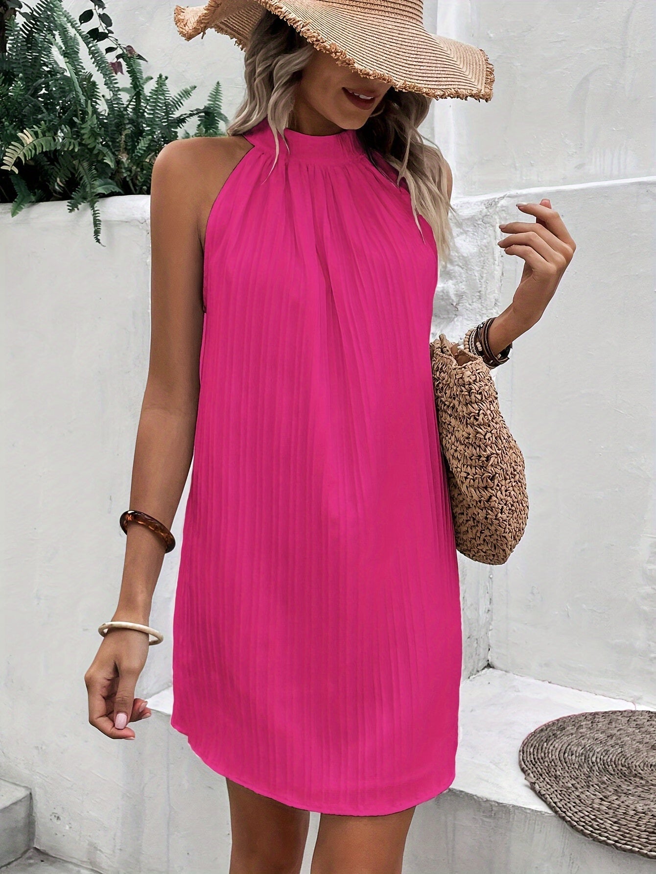 Ärmelloses Neckholder Kleid Für Damen | Mini